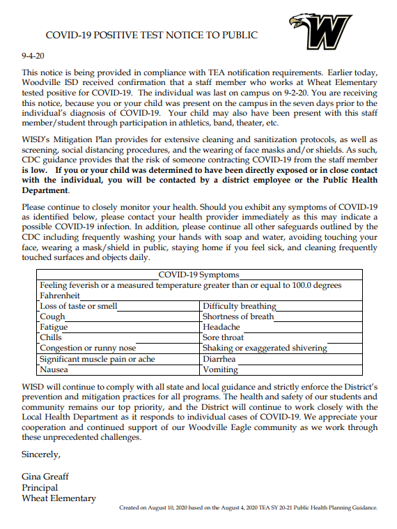 COVID-Public Notice