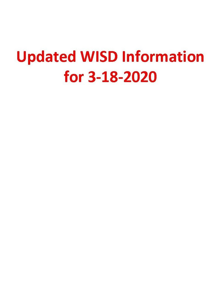 Update for March 18, 2020
