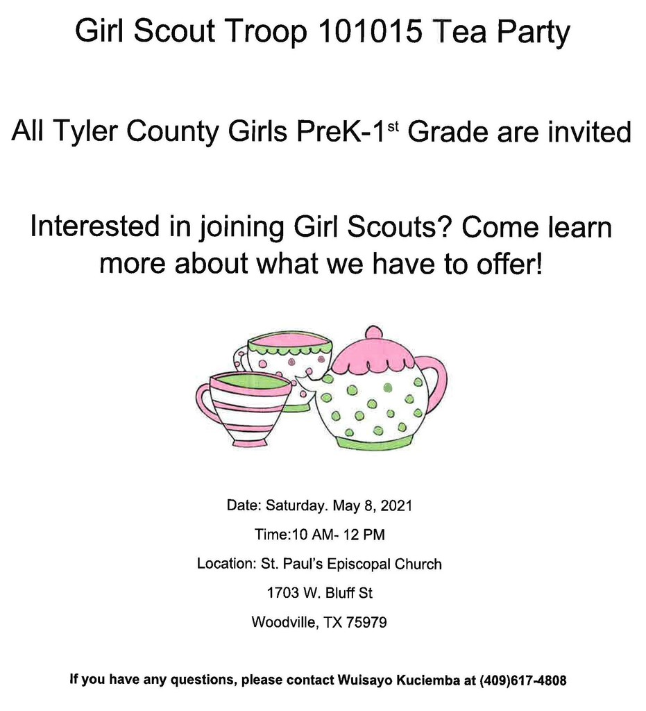 Girl Scout Tea Party Information
