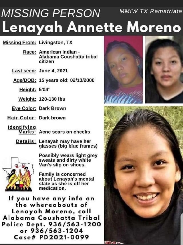 Lenayah Annette Moreno Missing Person Flyer