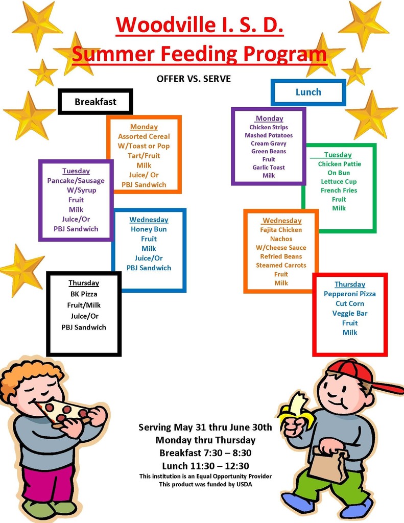 Summer Feeding Menu